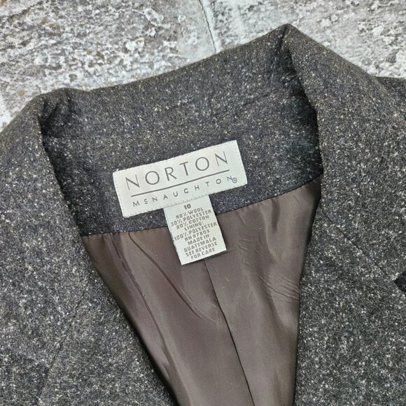 Norton Mcnaughton Women Blazer 100% Wool Two Button Style Jacket Size 10 - Picture 7 of 9